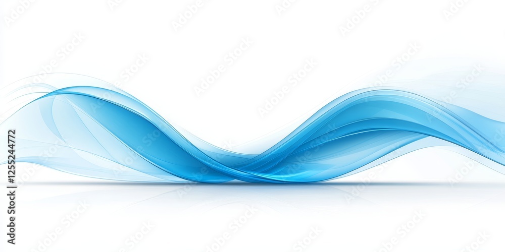 Canvas Prints abstract blue wave flow, swirling gradient pattern on white background, design element