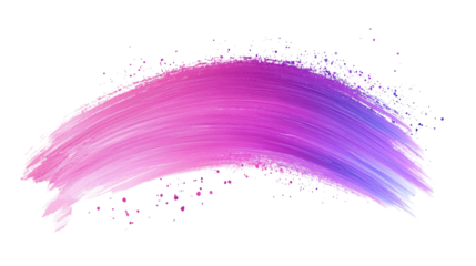 Dynamic and Vibrant Pink-Purple Brush Stroke Watercolor Splatter on a Transparent Background- Perfect for Creative Designs and Artistic Projects