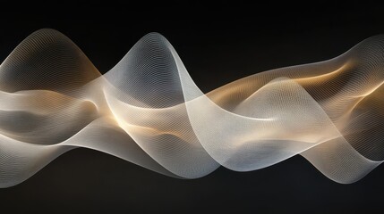 Abstract Flowing Lines in Soft Light Against a Dark Background