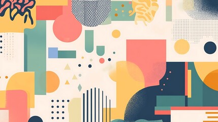 Obraz premium Abstract geometric shapes, vibrant color composition, modern design, background, graphic design