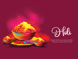 Indian festival happy Holi with colorful background. abstract vector illustration design