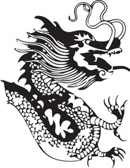 Traditional Chinese Dragon – Bold Black and White Tattoo Design