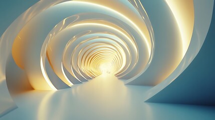 Fototapeta premium Abstract architectural tunnel, glowing light, futuristic path. Possible use stock photo