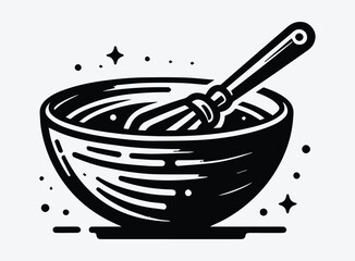 Mixing Bowl Silhouette Vector Unique Designs