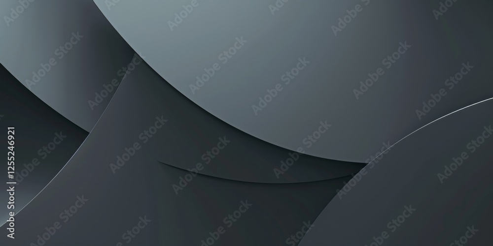 Poster A minimalist design with a slate grey background, Symmetrical shapes and subtle gradients, Sleek minimalist style