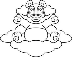 Panda Clouds Animal Vector Graphic Art Illustration
