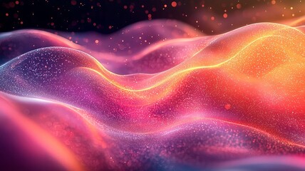 Fototapeta premium Vibrant abstract waves of color and light, creating a dreamy, ethereal landscape that evokes creativity and inspiration.