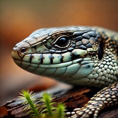 Fototapeta premium Detailed Lizard Macro Photo in Natural Habitat 