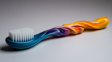 Vibrant Rainbow Toothbrush: A Swirl of Color and Cleanliness
