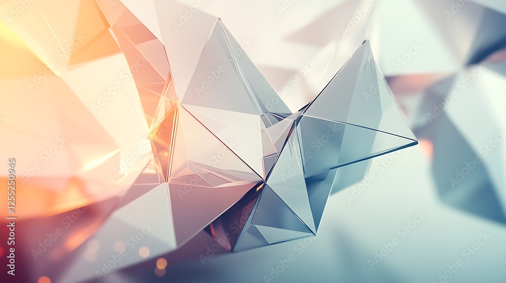 Aufkleber abstract geometric shapes, light interplay, modern design, digital art, possible use background for 