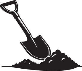 shovel digging soil silhouette logo icon design vector art illustration © Mohaiminul