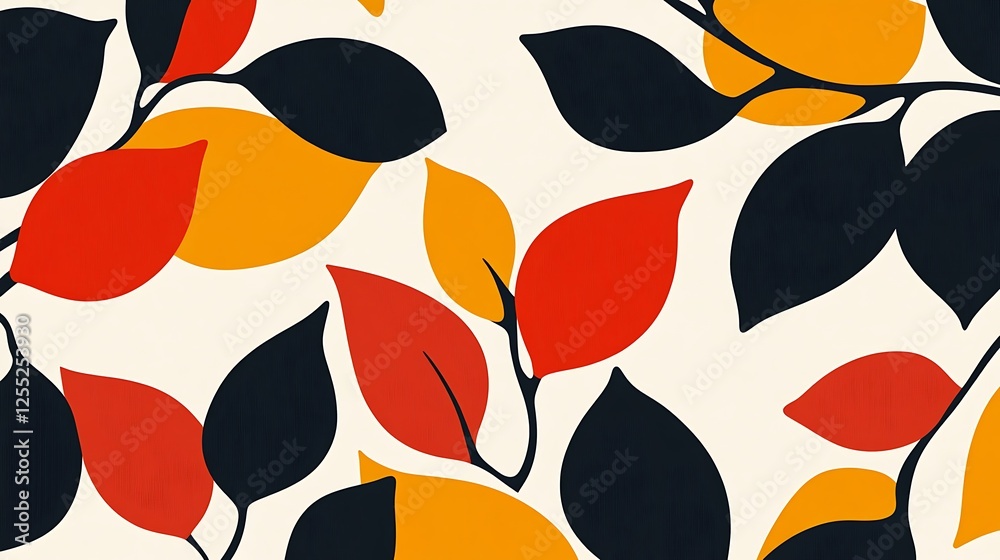 Poster Abstract Autumn Leaves Pattern Background
