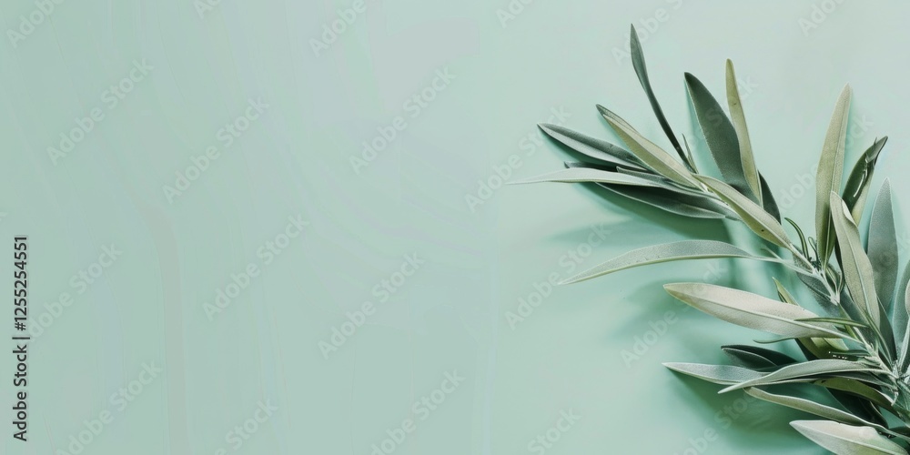Poster A minimalist design with a soft mint green background, Clean lines and minimalistic elements, Modern minimalist style