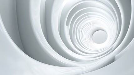 Fototapeta premium Abstract architectural spiral tunnel, futuristic interior, light and space