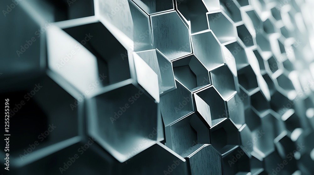 Poster Abstract Hexagonal Wall Pattern