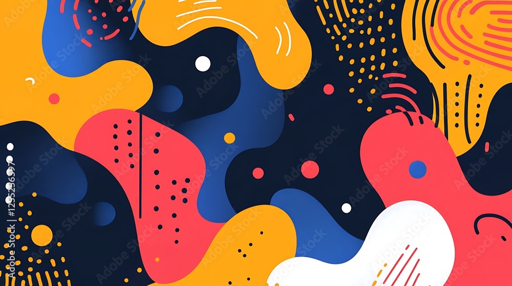 Poster Abstract colorful shapes, dynamic design, background texture