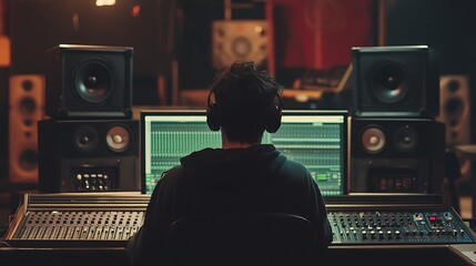 Audio Engineer in Recording Studio