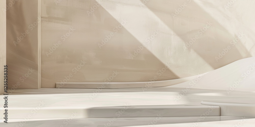 Poster a minimalist design with a soft sand background, clean lines and warm neutrals, modern minimalist st