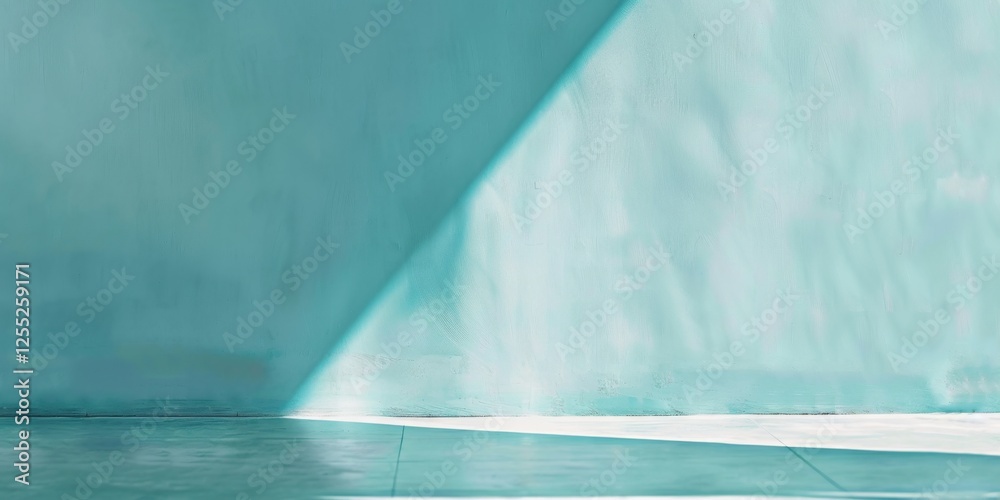 Poster a minimalist design with a soft turquoise background, subtle lines and smooth contrasts, contemporar