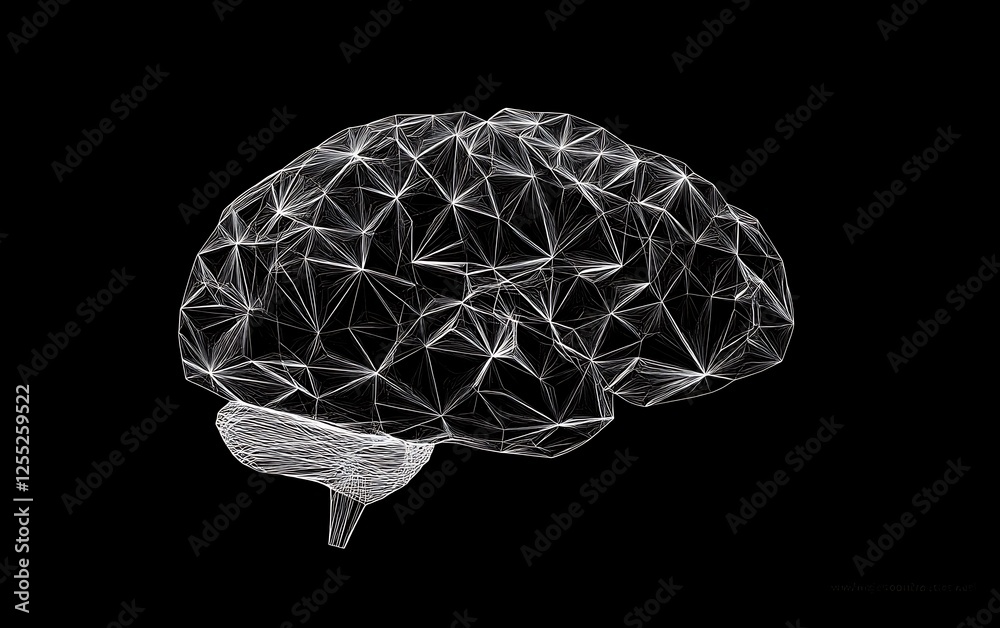 Poster abstract wireframe brain