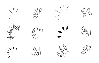 explosion, burst, and surprise ray icon in a hand-drawn continuous line style.