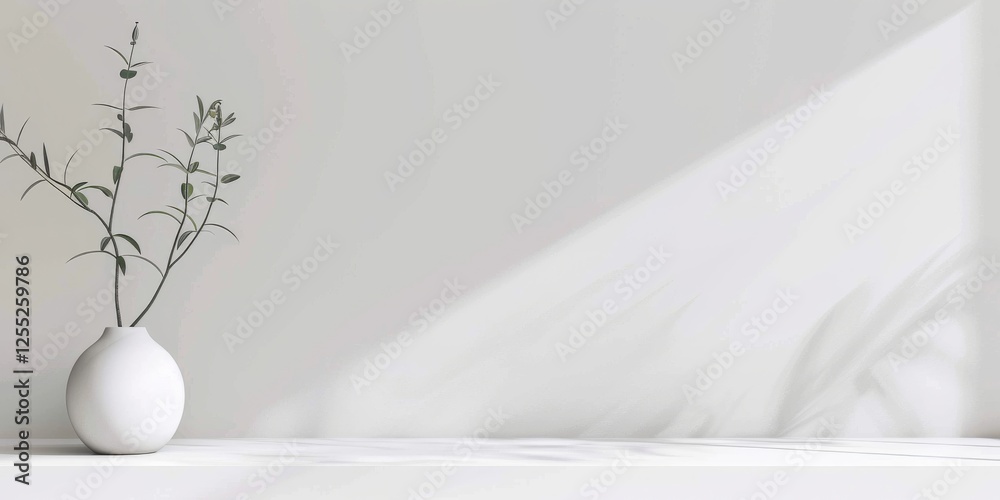 Poster a minimalist design with a soft white background, smooth surfaces and clean lines, contemporary mini