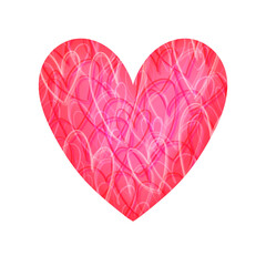 Pink Heart Made of Layered Doodle Hearts