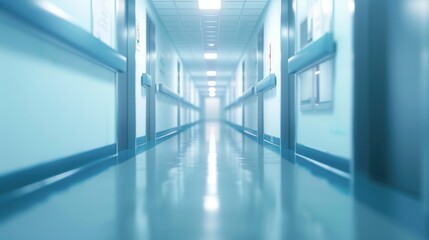 Obraz premium A Sterile and Serene Hospital Corridor