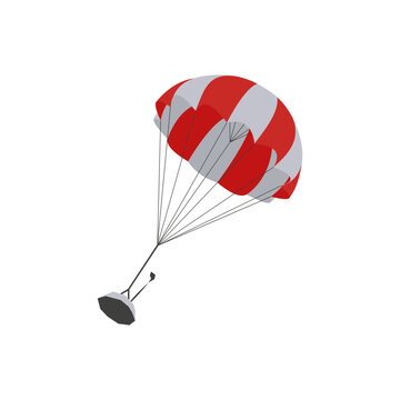 Capsule Parachute, Space Vector Illustration, Isolated