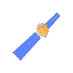 GEO Satellite, Space Vector Illustration, Isolated