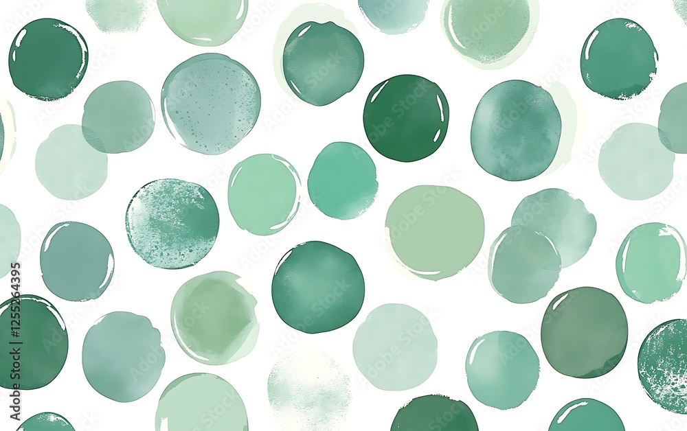 Poster Abstract Pattern of Soft Green Circles