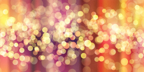 Bright striped blurred gradient seamless bg with bokeh and overlay effects as a seamless pattern. Abstract background in red, yellow, and purple colors with grain. Shine wallpaper