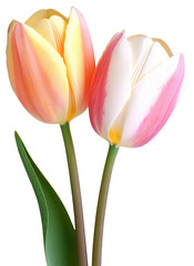 Naklejka premium PNG Two tulips flower blossoms botanical.
