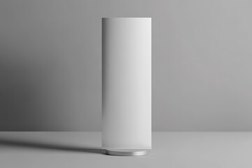 Blank Vertical Banner Mockup on a Gray Pedestal
