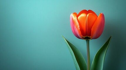 Naklejka premium Tulips on Solid Background