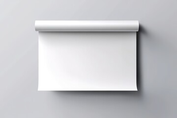 Fototapeta premium Rolled Blank White Paper Mockup Against Gray Background