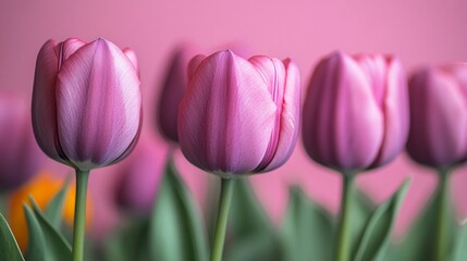 Fototapeta premium Tulips on Solid Background