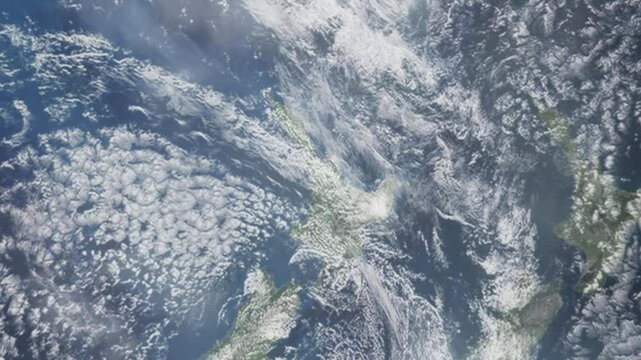Zooming in on Huntly, New Zealand frome space - Perfect for Travel Intros and Backgrounds. Realistic 3D Animation.