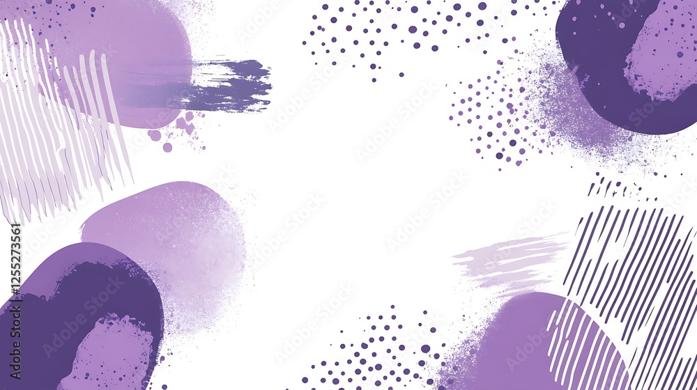Poster Abstract purple shapes on white background. Possible use graphic design element