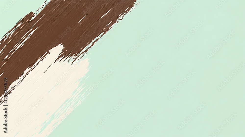 Poster abstract paint strokes on mint green background. possible use graphic design, website background