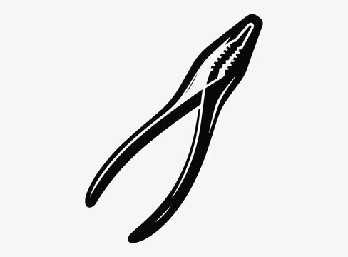 black pliers tool on white background clip art preview