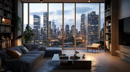 A person settling into their new apartment in a bustling city center (1)