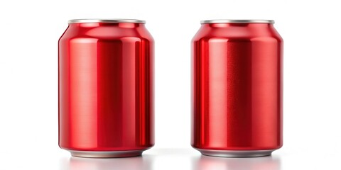 AI-generated clipping path of a red aluminum beer can, 500ml.
