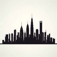 Obraz premium Elegant Black City Skyline Design 