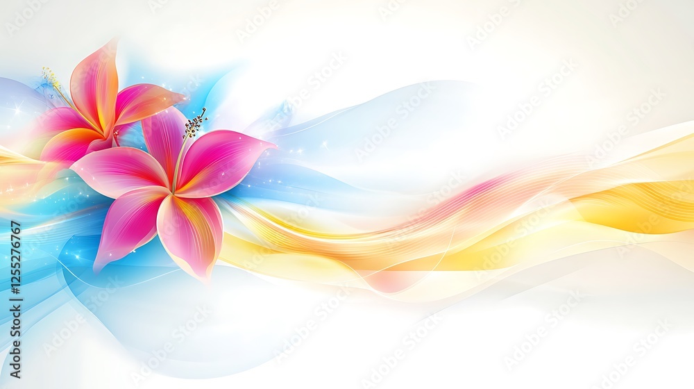 Poster abstract flowers and flowing colors. decorative background. possible use wallpaper