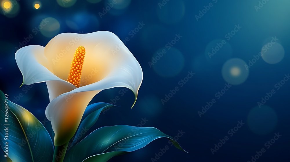 Poster Beautiful Calla Lily in Dark Background