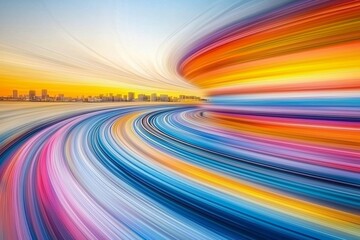 Business concept - high speed abstract MRT track of motion light for background in tokyo, japan , isolated on white background,  , copy space, copy space for text,