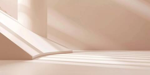 Obraz premium A minimalistic aesthetic featuring a light mocha backdrop, Simple geometric patterns and warm tones, Contemporary minimalist style