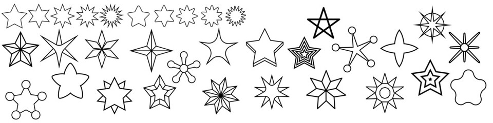 Star icon vector set. Twinkling star illustration sign collection. Sparkles symbol. Shining burst logo.