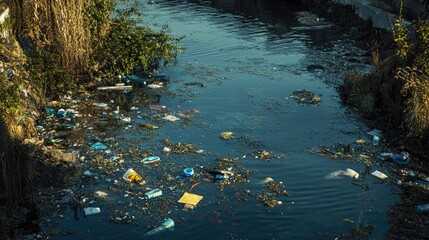 Polluted Waterway: Environmental Damage and the Impact of Plastic Waste